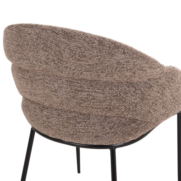 ΣΕΤ ΤΡΑΠΕΖΑΡΙΑΣ 7ΤΜΧ DRENNY HM10936.03 MDF TOP ΚΑΡΥΔΙ--ΥΦΑΣΜΑ TAUPE & ΜΕΤΑΛΛΟ ΜΑΥΡΟ - Image 5