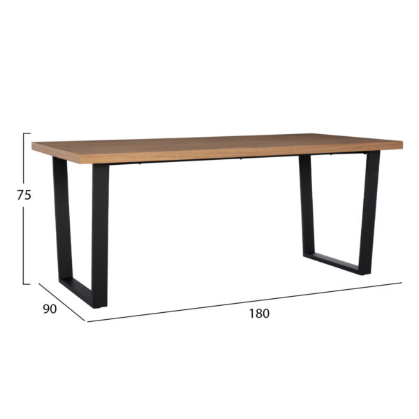 ΣΕΤ ΤΡΑΠΕΖΑΡΙΑΣ 7ΤΜΧ MANIDO HM10949.03 MDF TOP--ΥΦΑΣΜΑ TAUPE & ΜΕΤΑΛΛΟ ΜΑΥΡΟ - Image 2