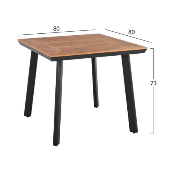 ΣΕΤ ΤΡΑΠΕΖΑΡΙΑΣ 3ΤΜΧ ΤΡΑΠΕΖΙ ΑΝΘΡΑΚΙ 80x80 ΚΑΙ ΠΟΛΥΘΡΟΝΑ ΜΕ ΣΧΟΙΝΙ HM11537.02 - Image 3