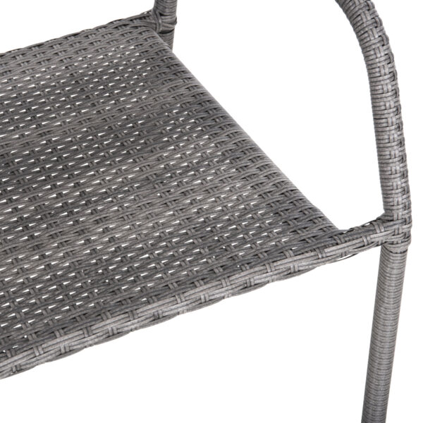 ΣΕΤ ΤΡΑΠΕΖΑΡΙΑΣ ΕΞ.ΧΩΡΟΥ 5ΤΜΧ MORNER HM21008 ΜΕΤΑΛΛΟ & WICKER ΣΕ ΓΚΡΙ - Image 5
