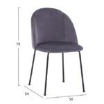 ΣΕΤ ΤΡΑΠΕΖΑΡΙΑΣ HM11181 5ΤΜΧ ΤΡΑΠΕΖΙ 140x80x75 cm MDF OLD BEECH & ΚΑΡΕΚΛΕΣ CLARA ΓΚΡΙ ΒΕΛΟΥΔΟ - Image 3