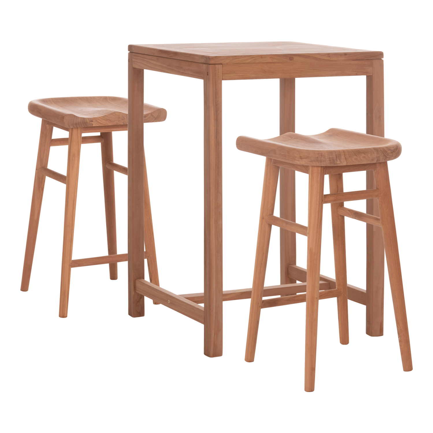 HM10917 ΣΕΤ ΤΡΑΠΕΖΙ ΜΕ 2 ΣΚΑΜΠΟ ΜΠΑΡ BOLMAR HM10917 ΞΥΛΟ TEAK ΣΕ ΦΥΣΙΚΟ ΧΡΩΜΑ - Image 1