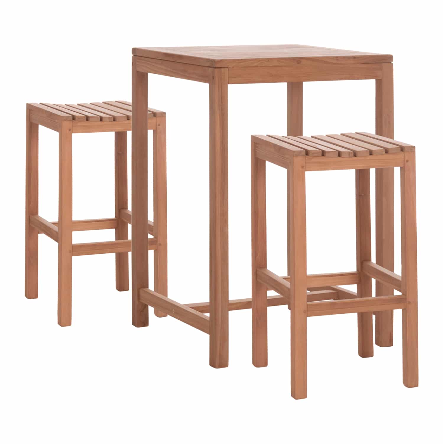 HM10918 ΣΕΤ ΤΡΑΠΕΖΙ ΜΕ 2 ΣΚΑΜΠΟ ΜΠΑΡ PRESSCOT HM10918 ΞΥΛΟ TEAK ΣΕ ΦΥΣΙΚΟ ΧΡΩΜΑ - Image 1