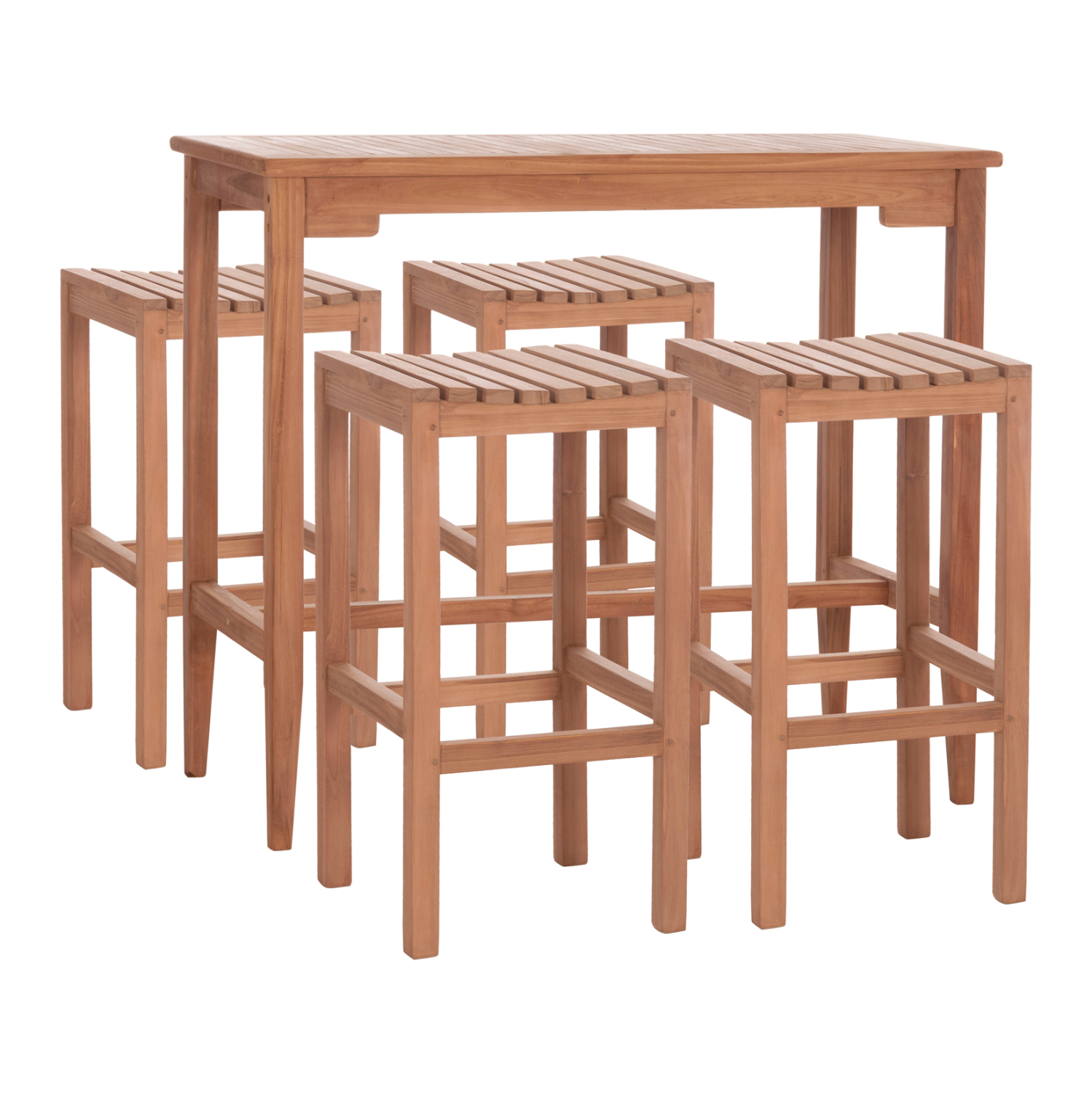 HM10916 ΣΕΤ ΤΡΑΠΕΖΙ ΜΕ 4 ΣΚΑΜΠΟ ΜΠΑΡ NIKOL HM10916 ΞΥΛΟ TEAK ΣΕ ΦΥΣΙΚΟ ΧΡΩΜΑ - Image 1
