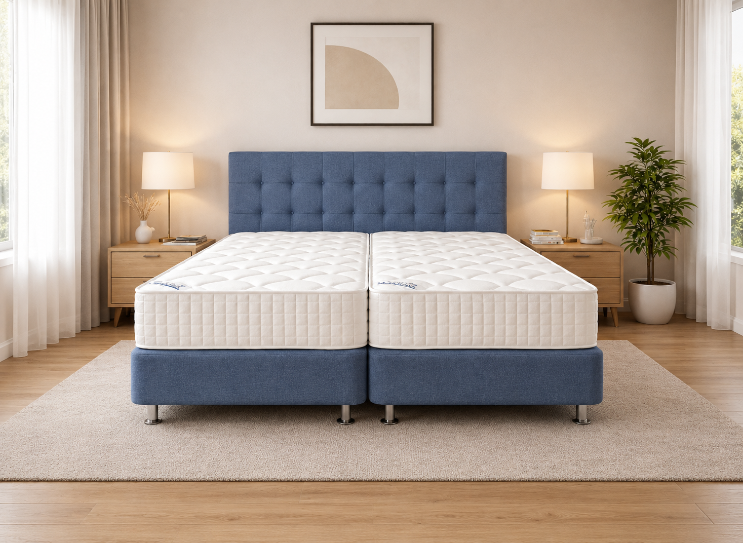 Σετ Κρεβατοκάμαρας Soft Line Blue Σετ Κρεβατοκάμαρας Soft Line Blue, 3 τεμαχίων, Zeugma V-114 Grey ,180/200/110 εκ., All4home - Image 1
