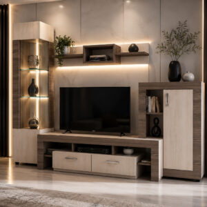Σύνθετο Σαλονιού με Led φωτισμό 230/176/48 εκ. Samba, Genomax