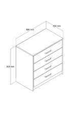 Συρταριέρα με 4 συρτάρια,Grande 3602 , 80x45x81,8, All4home - Image 4
