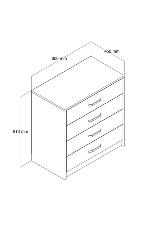 Συρταριέρα με 4 συρτάρια,Grande 3602 , 80x45x81,8, All4home - Image 4