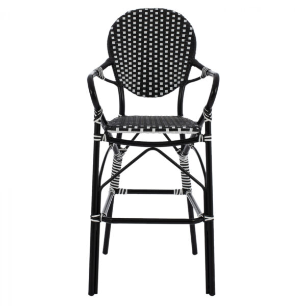 ΣΚΑΜΠΟ ΑΛΟΥΜΙΝΙΟΥ BAMBOO LOOK ΜΕ WICKER ΜΑΥΡΟ ΛΕΥΚΟ HM5794.02 56x60x126 εκ. - Image 3