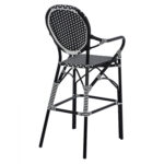 ΣΚΑΜΠΟ ΑΛΟΥΜΙΝΙΟΥ BAMBOO LOOK ΜΕ WICKER ΜΑΥΡΟ ΛΕΥΚΟ HM5794.02 56x60x126 εκ. - Image 5