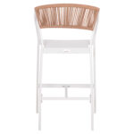 ΣΚΑΜΠΟ ΑΛΟΥΜΙΝΙΟΥ HM5892.12 ΜΕΣΑΙΟΥ ΥΨΟΥΣ RATTAN & TEXTLINE ΛΕΥΚΟ ΜΠΕΖ 55x56,5x99Y - Image 6