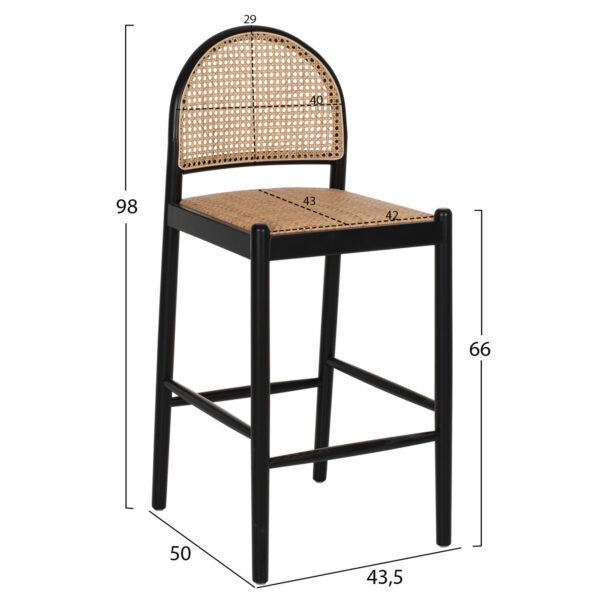ΣΚΑΜΠΟ ΑΠΟ ΟΞΙΑ-RATTAN ΑΨΙΔΑ ΠΛΑΤΗ ΜΑΥΡΟ 43,5x50x98ΥεκHM9408.02 - Image 2