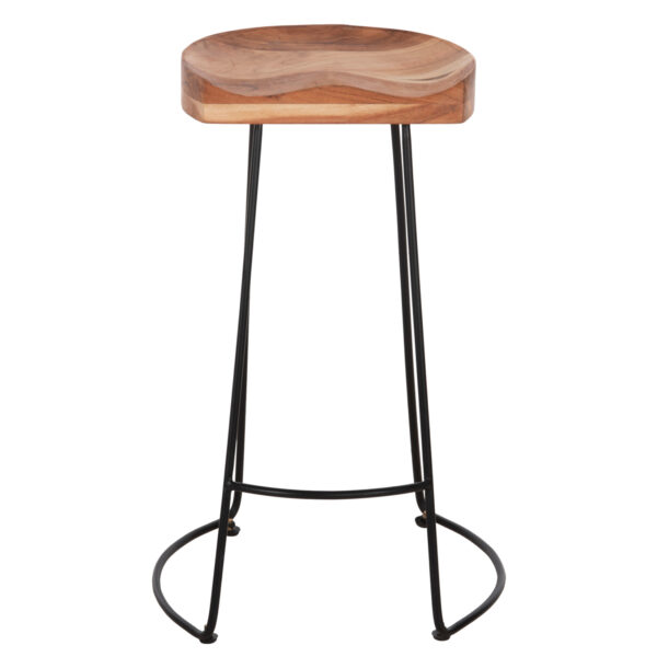 ΣΚΑΜΠΟ BAR ELEANOR HM8363.11 ΜΑΣΙΦ ΞΥΛΟ ΑΚΑΚΙΑΣ-ΜΕΤΑΛΛΟ 50x43x78Υεκ. - Image 3