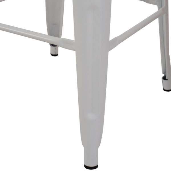 ΣΚΑΜΠΟ BAR ΜΕΤΑΛΛΙΚΟ MELITA ΣΕ ΛΕΥΚΟ ΜΑΤ HM8642.21 43x43x78 εκ. - Image 6
