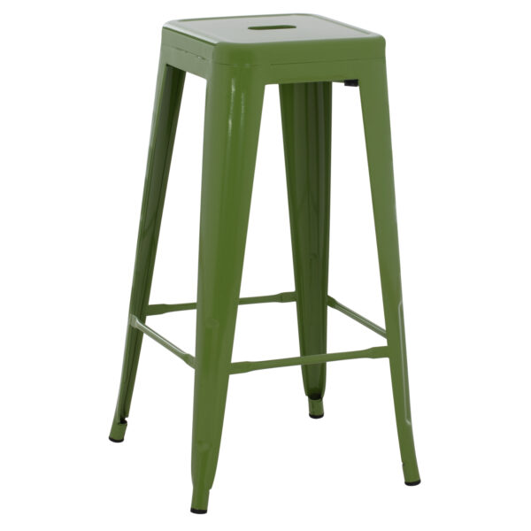 ΣΚΑΜΠΟ BAR ΜΕΤΑΛΛΙΚΟ MELITA ΣΕ LIGHT OLIVE GREEN HM8642.13 43x43x78 εκ. - Image 4