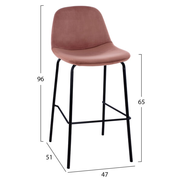 ΣΚΑΜΠΟ VINCENT HM9298.12 ΜΕΣ. ΥΨΟΥΣ ΣΑΠΙΟ ΜΗΛΟ ΒΕΛΟΥΔΟ ΜΕ ΜΕΤΑΛΛΙΚΑ ΠΟΔΙΑ 47x51x96 εκ. - Image 2