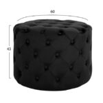 ΣΚΑΜΠΟ KASSIE ΜΑΥΡΟ ΒΕΛΟΥΔΟ ΤΥΠΟΥ CHESTERFIELD HM8406.04 Φ60x43Υ εκ. - Image 2