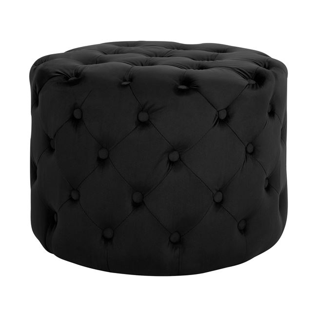 HM8406.04 ΣΚΑΜΠΟ KASSIE ΜΑΥΡΟ ΒΕΛΟΥΔΟ ΤΥΠΟΥ CHESTERFIELD HM8406.04 Φ60x43Υ εκ. - Image 1