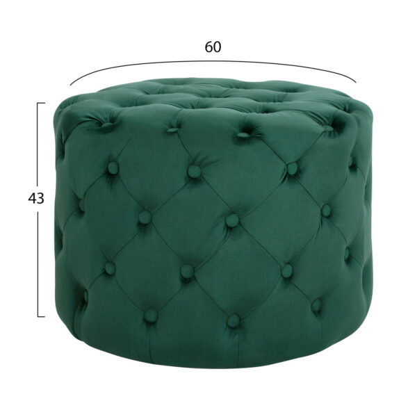 ΣΚΑΜΠΟ KASSIE ΚΥΠΑΡΙΣΣΙ ΒΕΛΟΥΔΟ ΤΥΠΟΥ CHESTERFIELD HM8406.03 Φ60x43Υ εκ. - Image 2