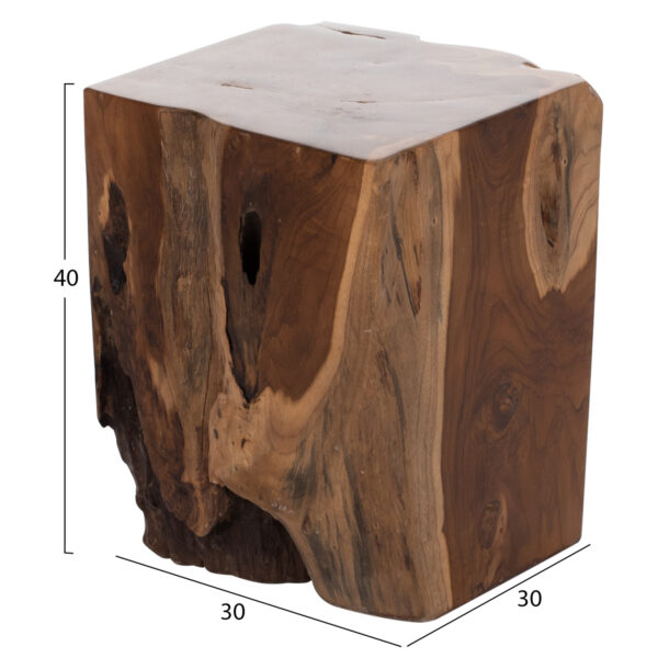 ΣΚΑΜΠΟ ΜΑΣΙΦ ΞΥΛΟ ΤEAK ΦΥΣΙΚΟ HM7721 30X30X40YΕΚ. - Image 2