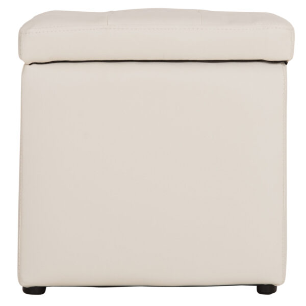 ΣΚΑΜΠΟ PRO CUBE HM224.02 PU ΜΕ ΑΠΟΘΗΚΕΥΤΙΚΟ ΧΩΡΟ- ΛΕΥΚΟ 38x38x36,5Υεκ. - Image 3