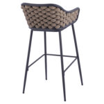 ΣΚΑΜΠΟ KADE ΜΕ ΜΕΤΑΛΛΙΚΟ ΣΚΕΛΕΤΟ ΚΑΙ ΜΠΕΖ WICKER ΣΧΟΙΝΙ HM5715 54x54x103 εκ. - Image 5