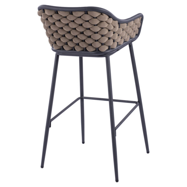 ΣΚΑΜΠΟ KADE ΜΕ ΜΕΤΑΛΛΙΚΟ ΣΚΕΛΕΤΟ ΚΑΙ ΜΠΕΖ WICKER ΣΧΟΙΝΙ HM5715 54x54x103 εκ. - Image 5
