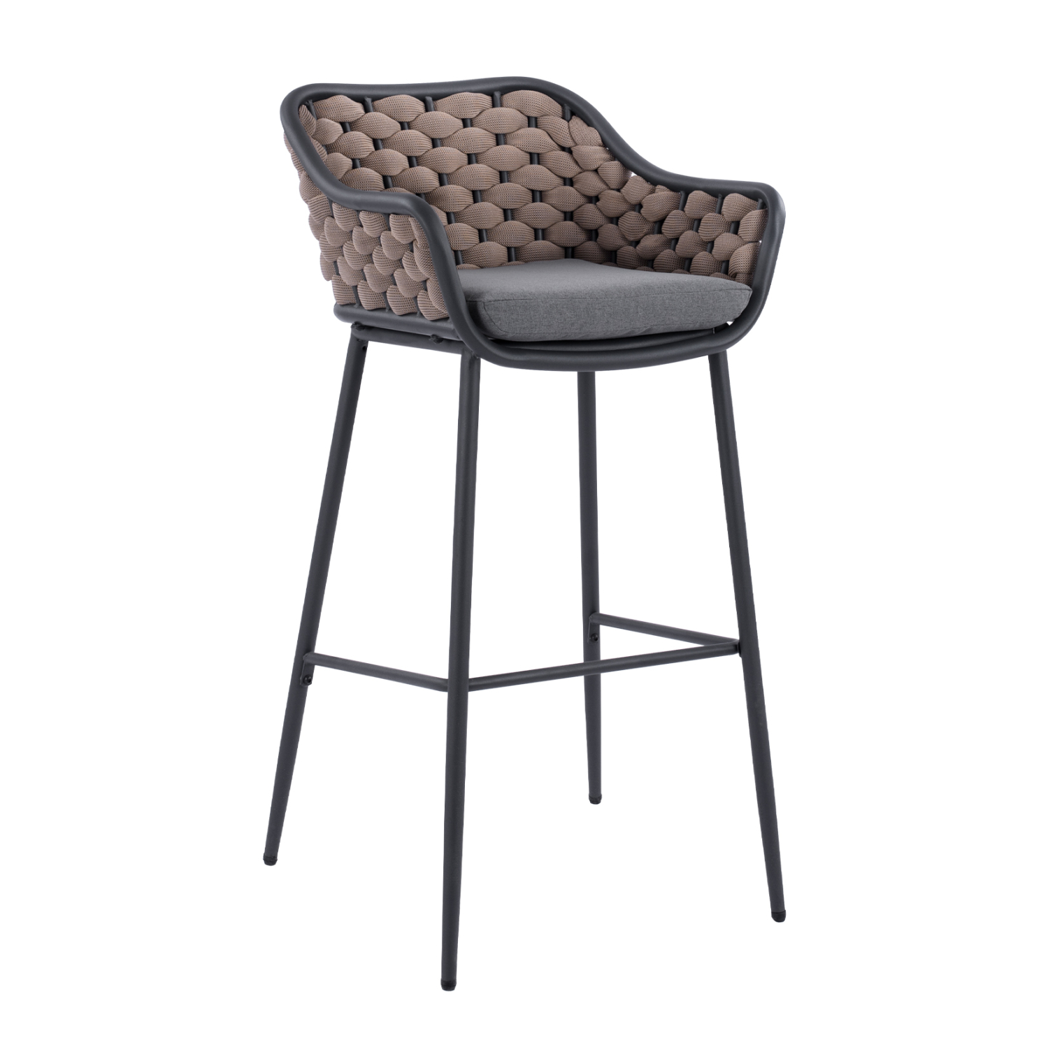 HM5715 ΣΚΑΜΠΟ KADE ΜΕ ΜΕΤΑΛΛΙΚΟ ΣΚΕΛΕΤΟ ΚΑΙ ΜΠΕΖ WICKER ΣΧΟΙΝΙ HM5715 54x54x103 εκ. - Image 1