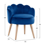 ΣΚΑΜΠΟ ΜΕ ΠΛΑΤΗ ELISE HM8628.08 ΑΠΟ ΜΠΛΕ ΒΕΛΟΥΔΟ 55x52x60Υ εκ. - Image 2