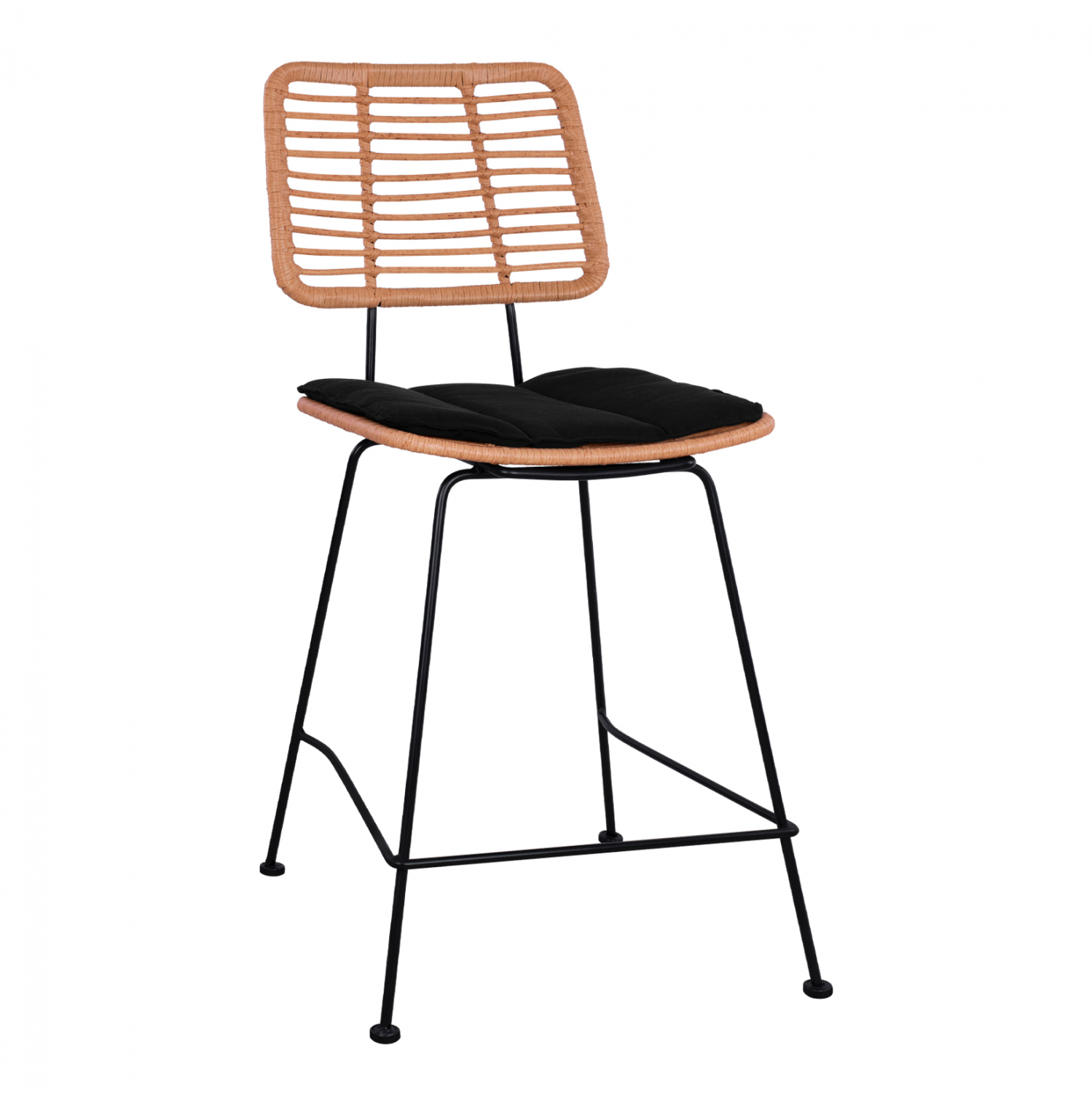 HM5644 ΣΚΑΜΠΟ ΜΕΣΑΙΟΥ ΥΨΟΥΣ ALLEGRA HM5644 ΜΕΤΑΛΛΙΚΟ ΜΕ WICKER ΣΕ ΜΠΕΖ ΑΠΟΧΡΩΣΗ 55x56x107 εκ. - Image 1