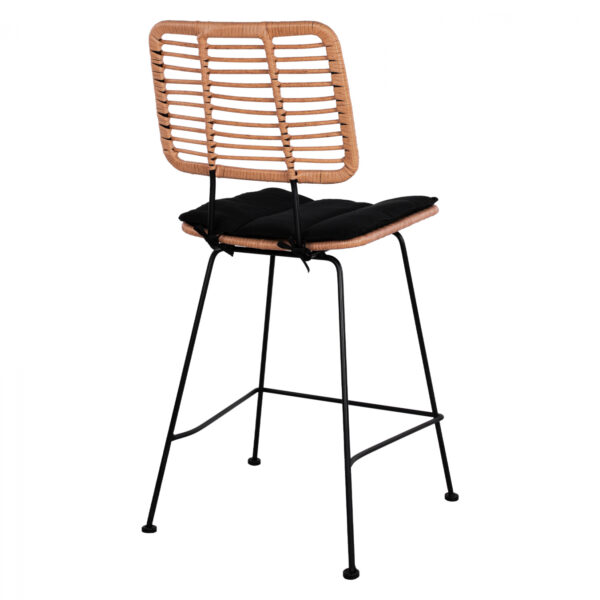 ΣΚΑΜΠΟ ΜΕΣΑΙΟΥ ΥΨΟΥΣ ALLEGRA HM5644 ΜΕΤΑΛΛΙΚΟ ΜΕ WICKER ΣΕ ΜΠΕΖ ΑΠΟΧΡΩΣΗ 55x56x107 εκ. - Image 5