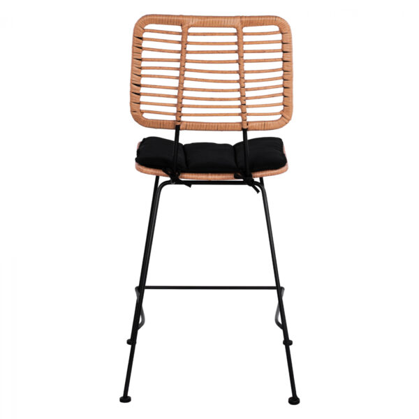 ΣΚΑΜΠΟ ΜΕΣΑΙΟΥ ΥΨΟΥΣ ALLEGRA HM5644 ΜΕΤΑΛΛΙΚΟ ΜΕ WICKER ΣΕ ΜΠΕΖ ΑΠΟΧΡΩΣΗ 55x56x107 εκ. - Image 6