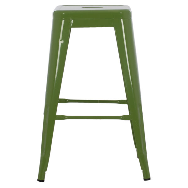 ΣΚΑΜΠΟ ΜΕΣΑΙΟΥ ΥΨΟΥΣ ΜΕΤΑΛΛΙΚΟ HM8573.13 MELITA ΣΕ LIGHT OLIVE GREEN 43x43x67Yεκ. - Image 3