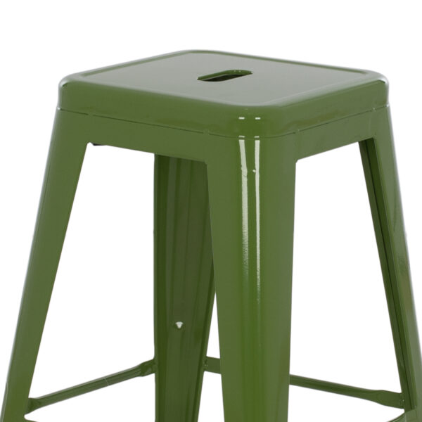 ΣΚΑΜΠΟ ΜΕΣΑΙΟΥ ΥΨΟΥΣ ΜΕΤΑΛΛΙΚΟ HM8573.13 MELITA ΣΕ LIGHT OLIVE GREEN 43x43x67Yεκ. - Image 5