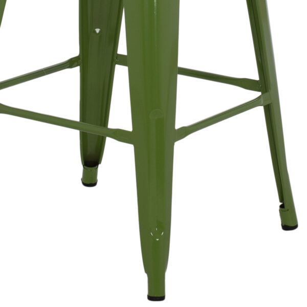ΣΚΑΜΠΟ ΜΕΣΑΙΟΥ ΥΨΟΥΣ ΜΕΤΑΛΛΙΚΟ HM8573.13 MELITA ΣΕ LIGHT OLIVE GREEN 43x43x67Yεκ. - Image 6