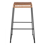 ΣΚΑΜΠΟ ΜΕΤΑΛΛΙΚΟ ALLEGRA HM5641 ΜΕ WICKER ΣΕ ΜΠΕΖ ΑΠΟΧΡΩΣΗ 49x50x76 εκ. - Image 3