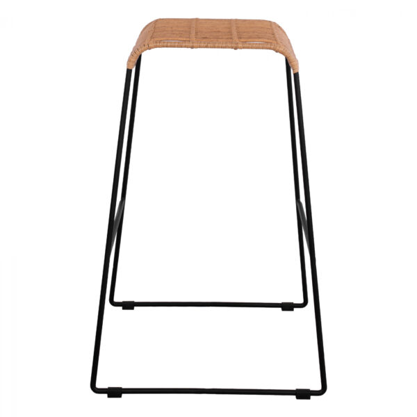 ΣΚΑΜΠΟ ΜΕΤΑΛΛΙΚΟ ALLEGRA HM5641 ΜΕ WICKER ΣΕ ΜΠΕΖ ΑΠΟΧΡΩΣΗ 49x50x76 εκ. - Image 4