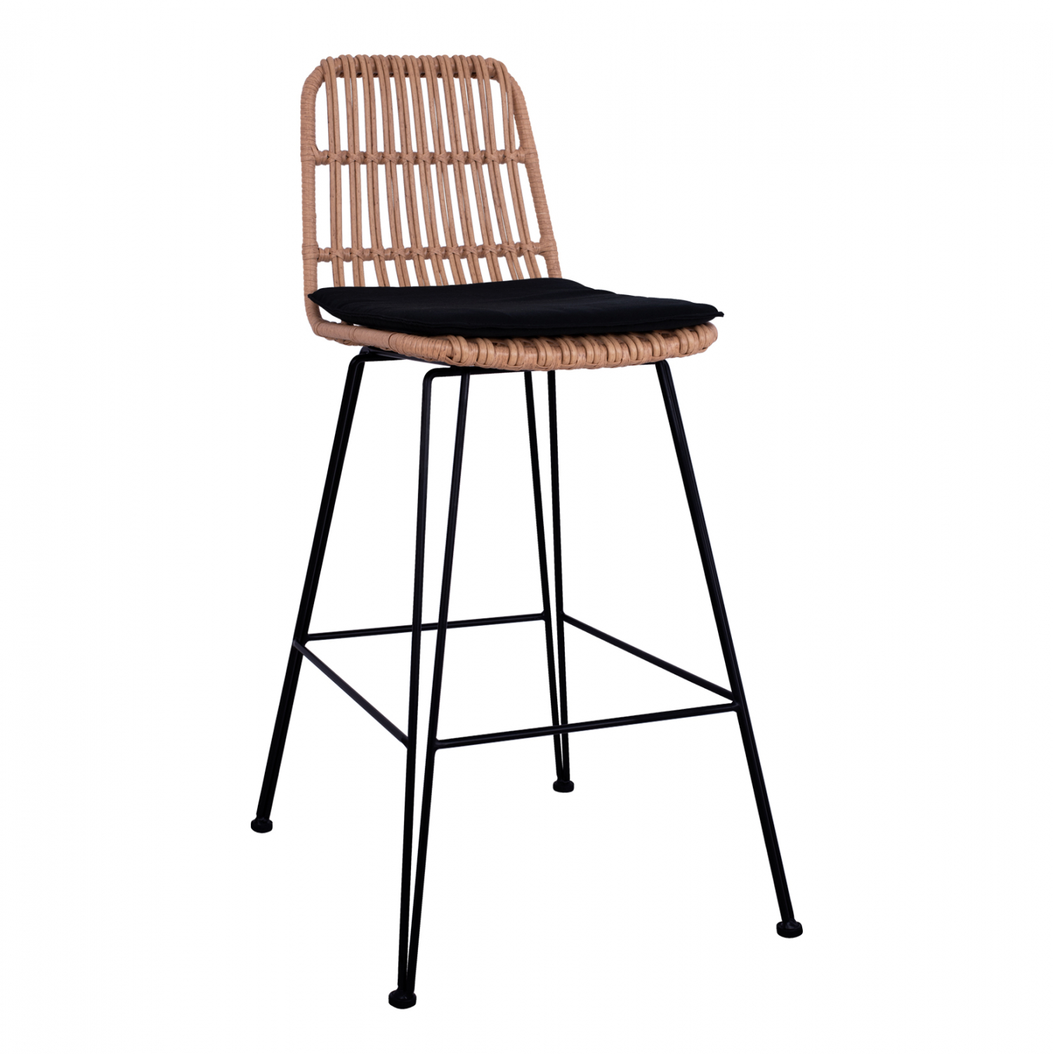 HM5452 ΣΚΑΜΠΟ ΜΕΤΑΛΛΙΚΟ ΜΕ ΜΑΞΙΛΑΡΙ ALLEGRA HM5452 ΜΕ WICKER ΣΕ ΜΠΕΖ ΑΠΟΧΡΩΣΗ 56x60x109 εκ. - Image 1