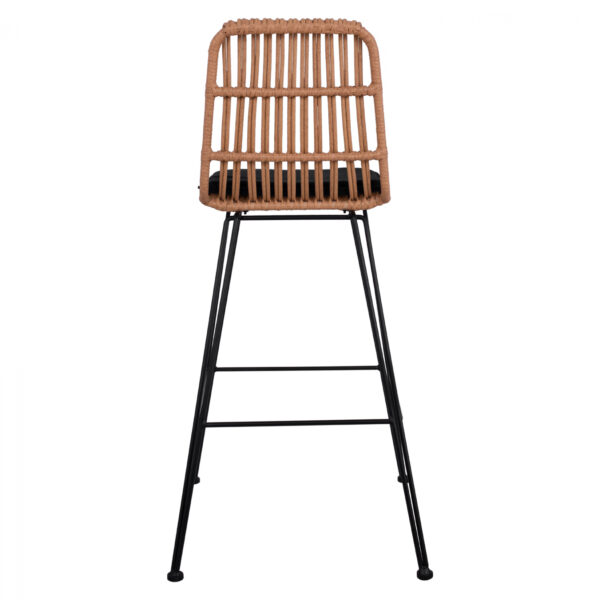 ΣΚΑΜΠΟ ΜΕΤΑΛΛΙΚΟ ΜΕ ΜΑΞΙΛΑΡΙ ALLEGRA HM5452 ΜΕ WICKER ΣΕ ΜΠΕΖ ΑΠΟΧΡΩΣΗ 56x60x109 εκ. - Image 6