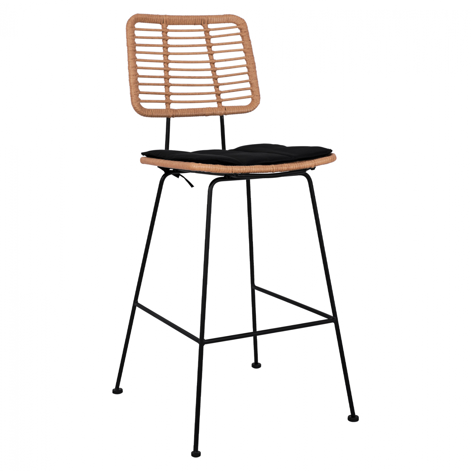HM5455 ΣΚΑΜΠΟ ΜΕΤΑΛΛΙΚΟ ΜΕ ΜΑΞΙΛΑΡΙ ALLEGRA HM5455 ΜΕ WICKER ΜΠΕΖ 46,5x55x117,5Υ εκ. - Image 1