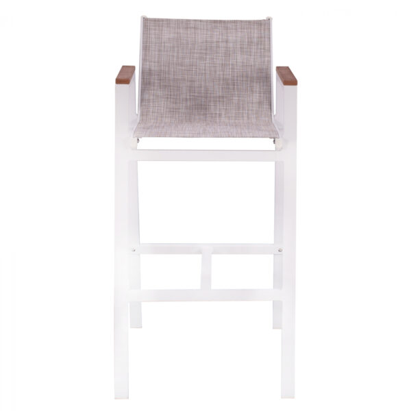 ΣΚΑΜΠΟ ΜΠΑΡ ΑΛΟΥΜΙΝΙΟΥ ΛΕΥΚΟ ΜΕ POLYWOOD 52 x 58 x 108 εκ. HM5790.01 - Image 3