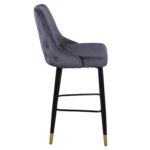 ΣΚΑΜΠΟ ΜΠΑΡ SERENITY HM8519.01 ΑΠΟ ΒΕΛΟΥΔΟ ΓΚΡΙ ΜΕ ΜΕΤΑΛΛΙΚΟ ΣΚΕΛΕΤΟ 51Χ57Χ110Υ εκ. - Image 3
