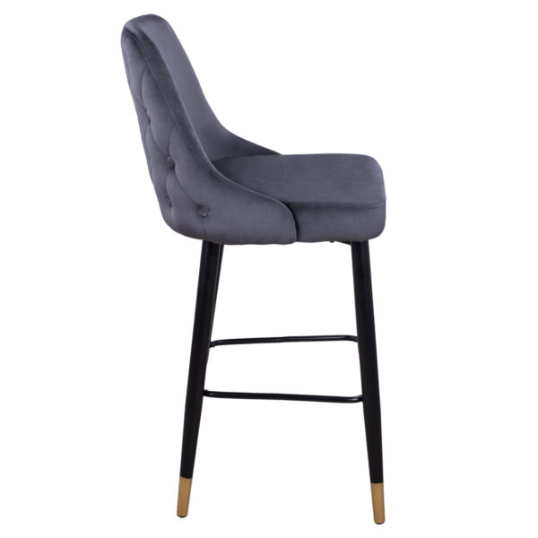 ΣΚΑΜΠΟ ΜΠΑΡ SERENITY HM8519.01 ΑΠΟ ΒΕΛΟΥΔΟ ΓΚΡΙ ΜΕ ΜΕΤΑΛΛΙΚΟ ΣΚΕΛΕΤΟ 51Χ57Χ110Υ εκ. - Image 3