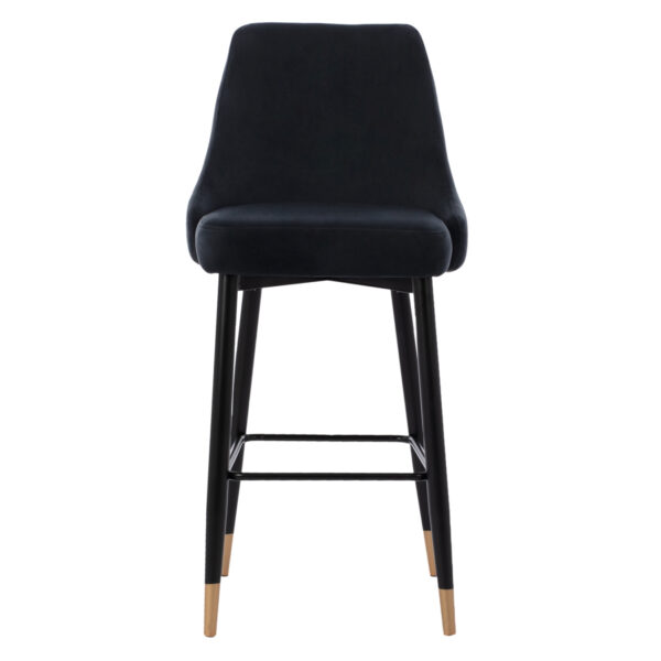 ΣΚΑΜΠΟ ΜΠΑΡ SERENITY HM8519.04 ΒΕΛΟΥΔΟ ΜΑΥΡΟ ΜΕ ΜΕΤΑΛΛΙΚΟ ΣΚΕΛΕΤΟ 53x48x110 εκ. - Image 3