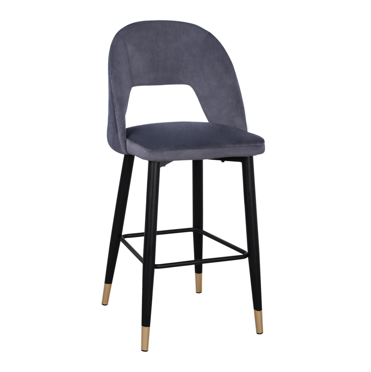 HM8526.01 ΣΚΑΜΠΟ ΜΠΑΡ HARPER HM8526.01 ΒΕΛΟΥΔΟ ΓΚΡΙ ΜΕ ΜΕΤΑΛΛΙΚΟ ΣΚΕΛΕΤΟ 50Χ51Χ111Υ εκ. - Image 1