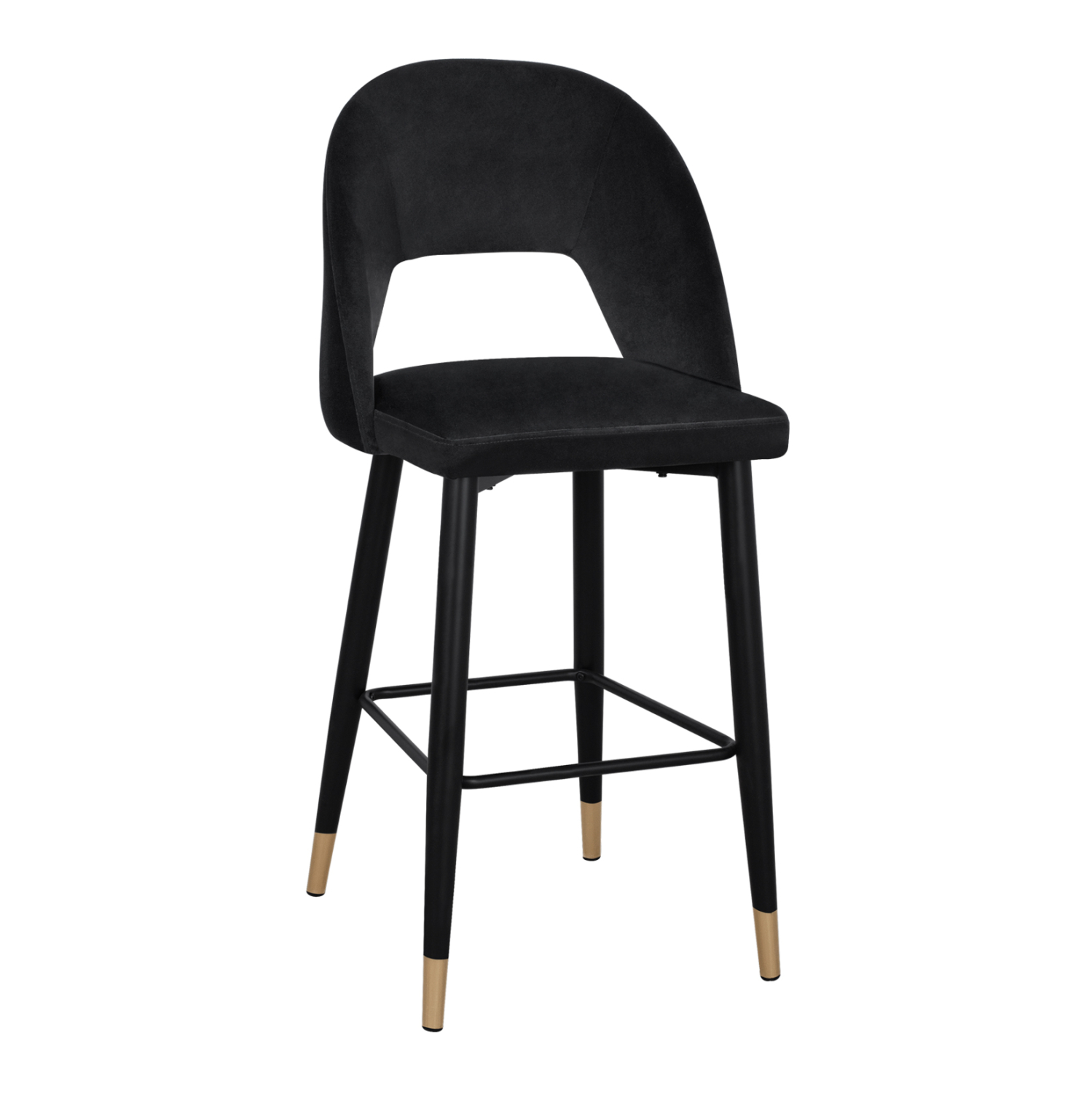 HM8526.04 ΣΚΑΜΠΟ ΜΠΑΡ HARPER HM8526.04 ΒΕΛΟΥΔΟ ΜΑΥΡΟ ΜΕ ΜΕΤΑΛΛΙΚΟ ΣΚΕΛΕΤΟ 50Χ51Χ111Υ εκ. - Image 1