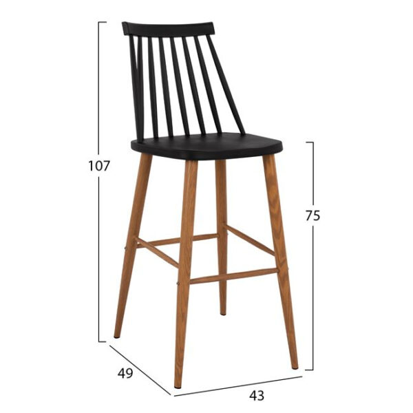 ΣΚΑΜΠΟ ΜΠΑΡ HM8459.02 VANESSA ΣΕ ΜΑΥΡΟ ΧΡΩΜΑ 43x49x107 εκ. - Image 2