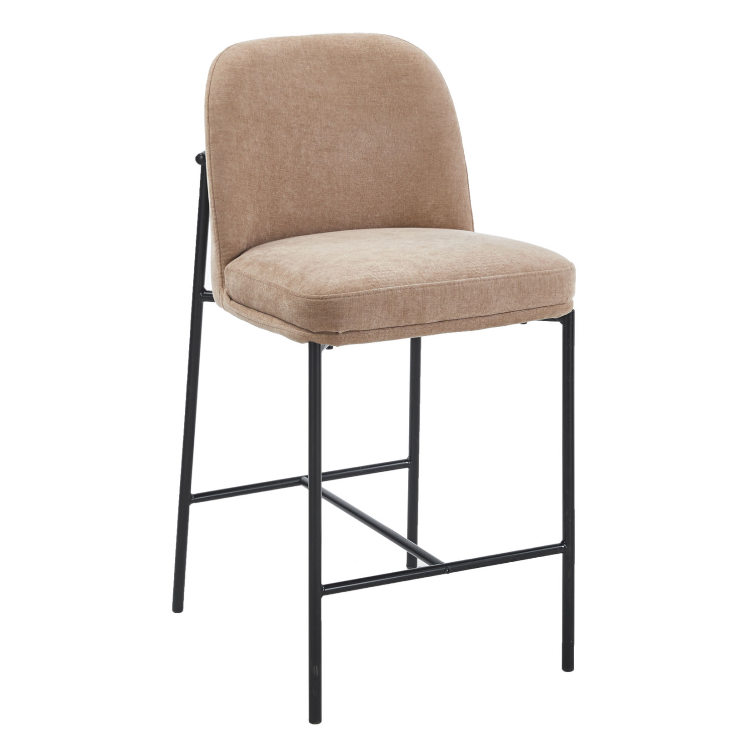 HM18427.02 ΣΚΑΜΠΟ ΜΠΑΡ ΜΕΣ.ΥΨΟΥΣ MANIDO HM18427.02 TAUPE ΥΦΑΣΜΑ-ΜΕΤΑΛ.ΜΑΥΡΟΣ ΣΚΕΛΕΤΟΣ 47x54x94Υεκ - Image 1