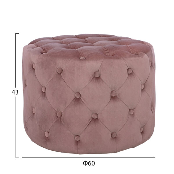 ΣΚΑΜΠΟ KASSIE  ΣΑΠΙΟ ΜΗΛΟ ΒΕΛΟΥΔΟ ΤΥΠΟΥ CHESTERFIELD HM8406.02 Φ60x43Υ εκ. - Image 2