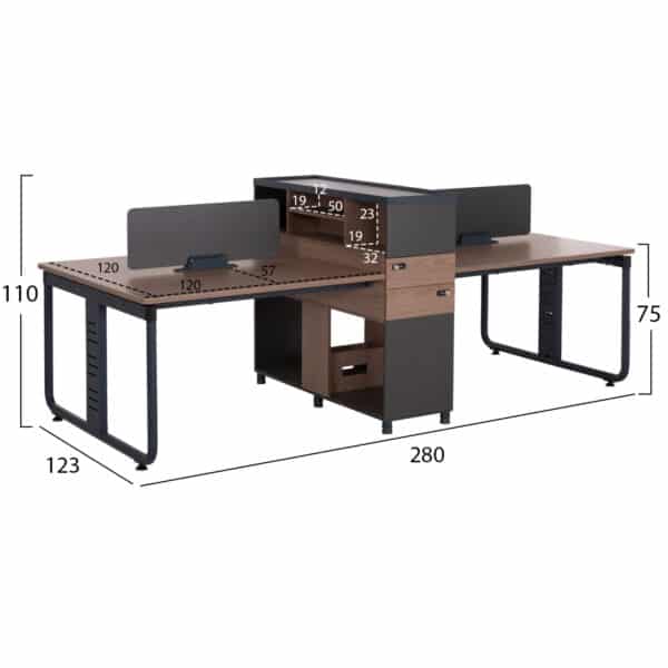ΣΤΑΘΜΟΣ ΕΡΓΑΣΙΑΣ 4Θ MAVIX HM2158 ΜΕΛΑΜΙΝΗ-ΜΕΤΑΛΛΟ ΓΚΡΙ-ΚΑΡΥΔΙ 280x123x110Υεκ - Image 2